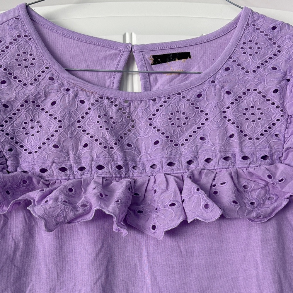 Lily Pulitzer Sz L Purple Sleeveless Top with Eyelet Details - Picture 3 of 3